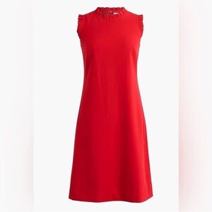2 for $15 sale: J. Crew red basic sleeveless sheath dress ruffle trim at collar